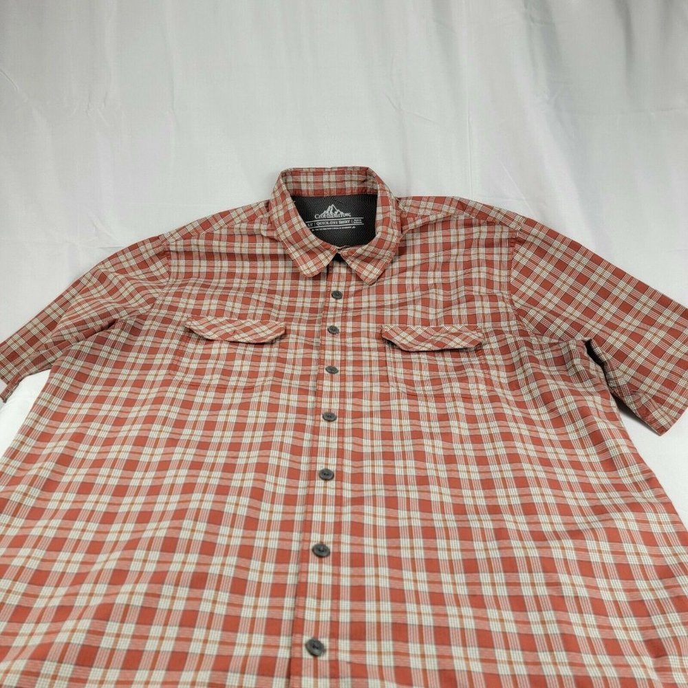 MENS CROFT&BARROW BIG+TALL  PLAID QUICK DRY SHORT SLEEVE SHIRT  LT